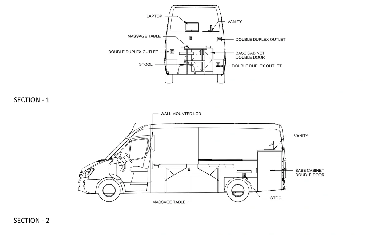 Mobile Masseuse Floor Plan [Side]